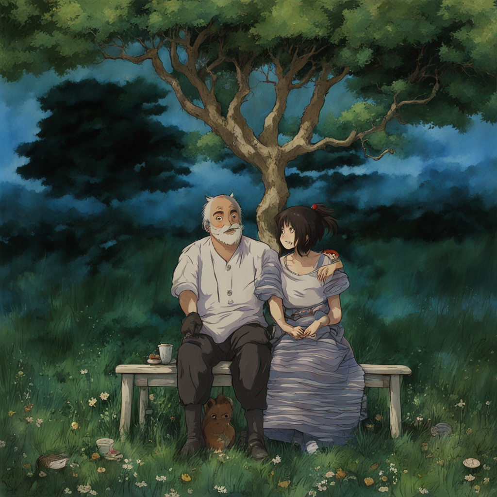 Ghibli style peaceful scene